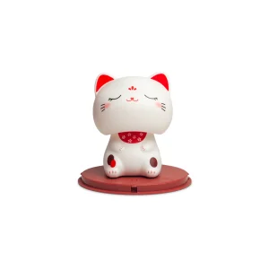 Chat solaire kawaii yeux fermés