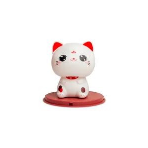 Chat solaire kawaii yeux ouverts
