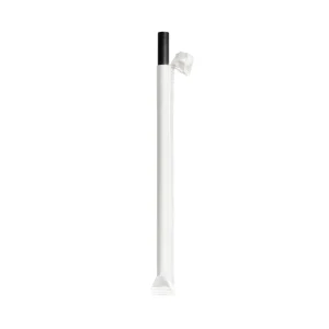 Paille biseautée bubble tea carton noir emballée – Ø1,2 x 23,5 cm
