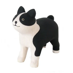 Chien Boston Terrier en bois Pole Pole
